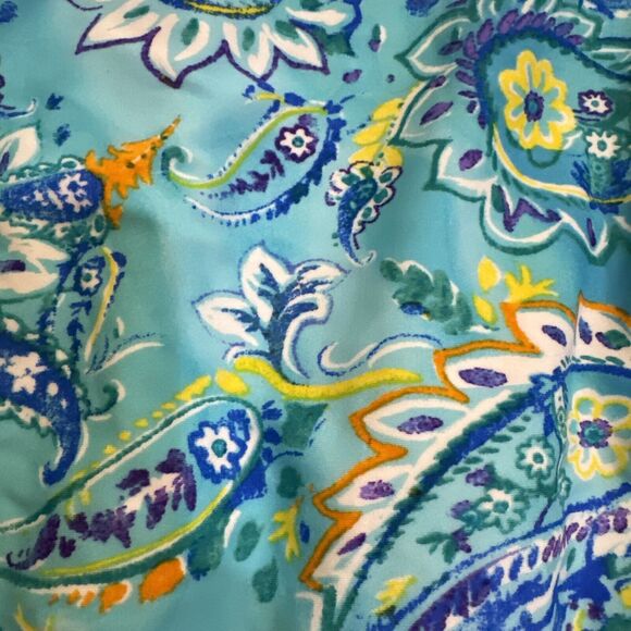 Chaps Women's Size 10 One-Piece Blue Swimsuit Paisley - Picture 2 of 9